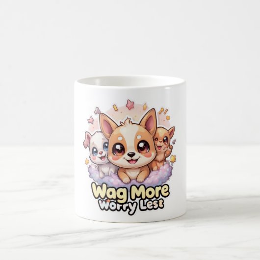 Wagより心配なしマグかわいい子犬コーヒーカップ コーヒーマグカップ (中央)