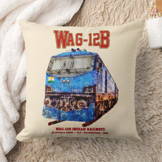 WAG-12B機関車インディアン鉄道貨物列車 クッション (ブランケット)