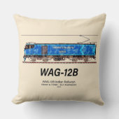 WAG-12B機関車インディアン鉄道貨物列車 クッション (正面)