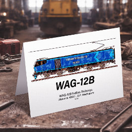 WAG-12B機関車インディアン鉄道貨物列車 サンキューカード