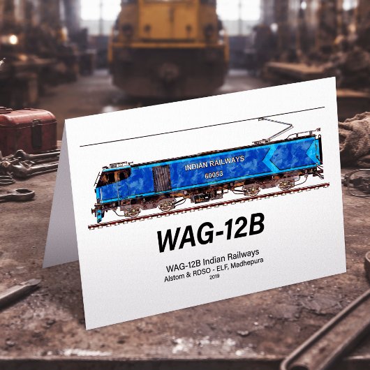 WAG-12B機関車インディアン鉄道貨物列車 サンキューカード