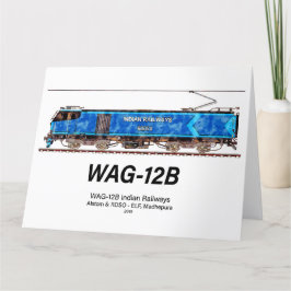 WAG-12B機関車インディアン鉄道貨物列車 サンキューカード