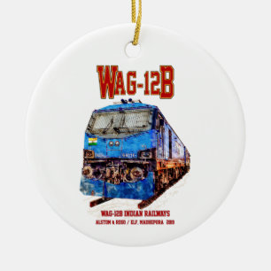 WAG-12B機関車インディアン鉄道貨物列車 セラミックオーナメント