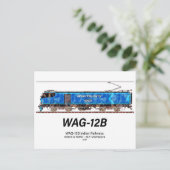 WAG-12B機関車インディアン鉄道貨物列車 ポストカード (スタンド正面)