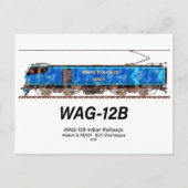 WAG-12B機関車インディアン鉄道貨物列車 ポストカード (正面)