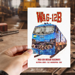 WAG-12B機関車インディアン鉄道貨物列車 ポストカード