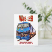 WAG-12B機関車インディアン鉄道貨物列車 ポストカード (スタンド正面)