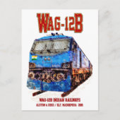 WAG-12B機関車インディアン鉄道貨物列車 ポストカード (正面)