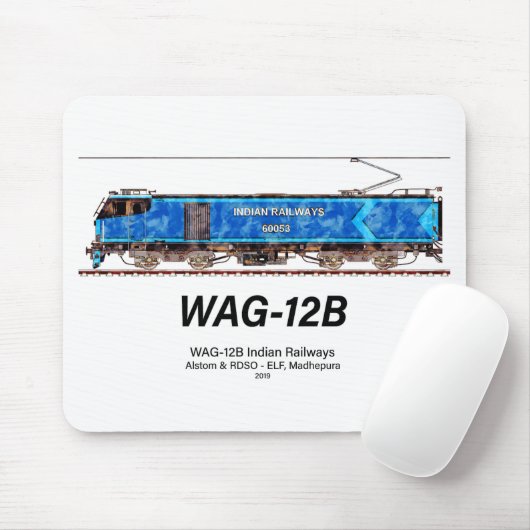 WAG-12B機関車インディアン鉄道貨物列車 マウスパッド (マウス)