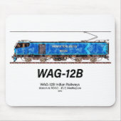 WAG-12B機関車インディアン鉄道貨物列車 マウスパッド (正面)