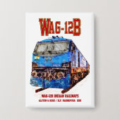 WAG-12B機関車インディアン鉄道貨物列車 缶バッジ (正面)