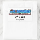 WAG-12B機関車インディアン鉄道貨物列車 長方形シール (バッグ)