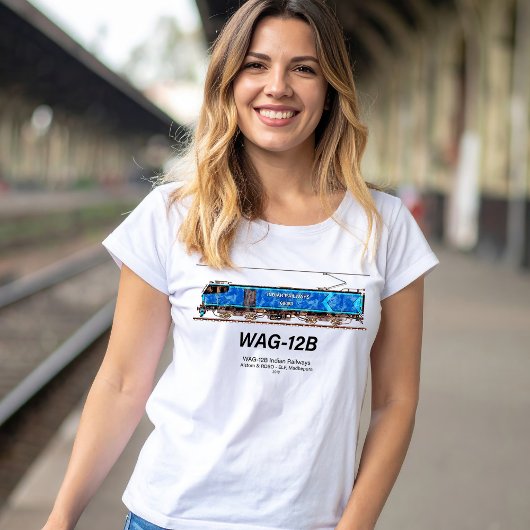 WAG-12B機関車インディアン鉄道貨物列車 Tシャツ