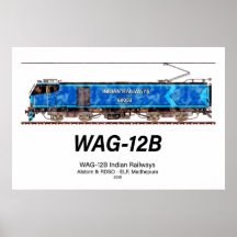 WAG-12B機関車。インド鉄道貨物列車