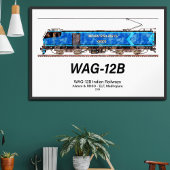 WAG-12B機関車。インド鉄道貨物列車 ポスター