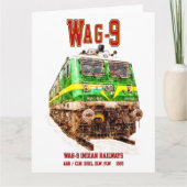 WAG-9機関車インディアン鉄道貨物列車 サンキューカード (正面)