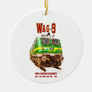 WAG-9機関車インディアン鉄道貨物列車 セラミックオーナメント
