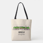 WAG-9機関車インディアン鉄道貨物列車 トートバッグ (裏面)