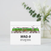WAG-9機関車インディアン鉄道貨物列車 ポストカード (スタンド正面)