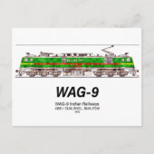 WAG-9機関車インディアン鉄道貨物列車 ポストカード (正面)