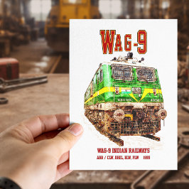 WAG-9機関車インディアン鉄道貨物列車 ポストカード