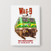 WAG-9機関車インディアン鉄道貨物列車 缶バッジ (正面)