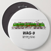 WAG-9機関車インディアン鉄道貨物列車 缶バッジ (正面&裏面)