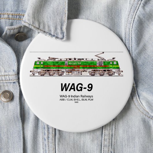 WAG-9機関車インディアン鉄道貨物列車 缶バッジ (インサイチュ)