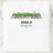 WAG-9機関車インディアン鉄道貨物列車 長方形シール (バッグ)