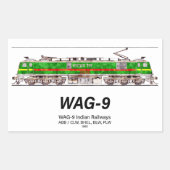 WAG-9機関車インディアン鉄道貨物列車 長方形シール (正面)