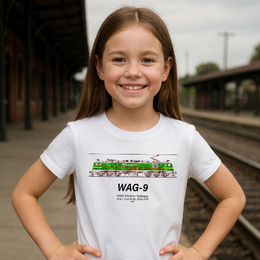 WAG-9機関車インディアン鉄道貨物列車 Tシャツ