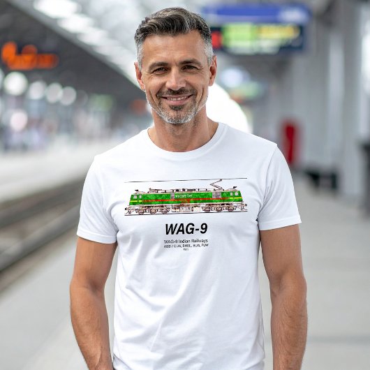 WAG-9機関車インディアン鉄道貨物列車 Tシャツ