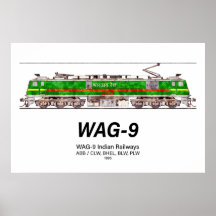 WAG-9機関車。インド鉄道貨物列車