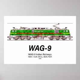 WAG-9機関車。インド鉄道貨物列車 ポスター