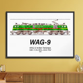 WAG-9機関車。インド鉄道貨物列車 ポスター