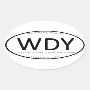 WAGADILLYの楕円形の位置のバンパーステッカーのデカール 楕円形シール