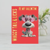 WAGGY TAIL & LICKS Gold Foil Valentine's Day 箔シーズンカード (立ち正面)