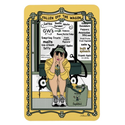 Wagon_落ちたC_4x6冷蔵庫磁石の外 マグネット (縦)