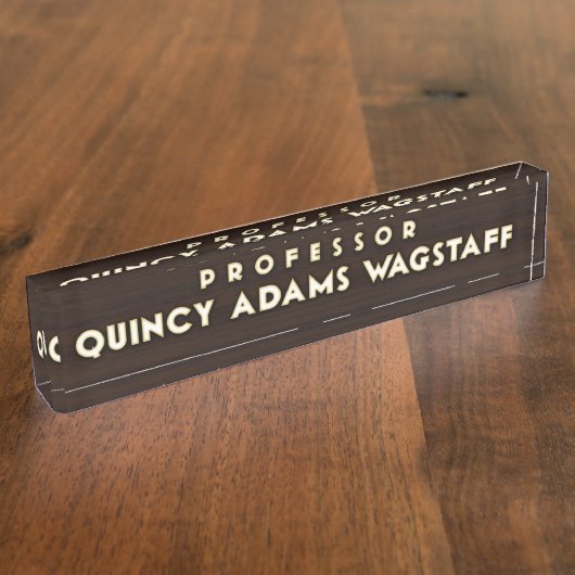 Wagstaff教授の机用ネームプレート デスクネームプレート (側面)