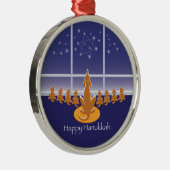 WagsToWishes®_（ユダヤ教）メノラー犬 メタルオーナメント (右)