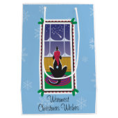 WagsToWishes®_DogボーンStars_snowflakeパターン ミディアムペーパーバッグ (裏面)