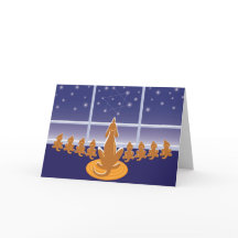 WagsToWishes_Dogsあいさつカード(ユダヤ教)メノラー