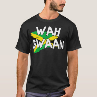 Wah Gwaan Jamaica Flag Jamaican Pride Fan Rasta Re Tシャツ