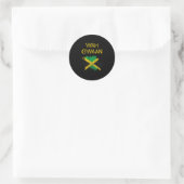 Wah Gwaan Jamaica Flag Jamaican Pride Reggae Vacat ラウンドシール (バッグ)
