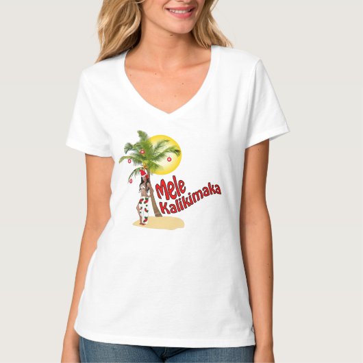Wahine Pin Mele KalikimakaのクリスマスのTシャツ2 Tシャツ (正面)