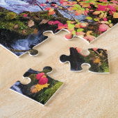 Wahkeena滝、コロンビア川峡谷、オレゴン ジグソーパズル (側面)