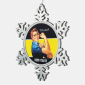 WAHM力! -仕事の家庭でお母さん スノーフレークピューターオーナメント (右)