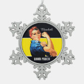 WAHM力! -仕事の家庭でお母さん スノーフレークピューターオーナメント (正面)