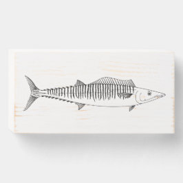 Wahoo -トラの海を持つ美しいストライプ魚 ウッドボックスサイン