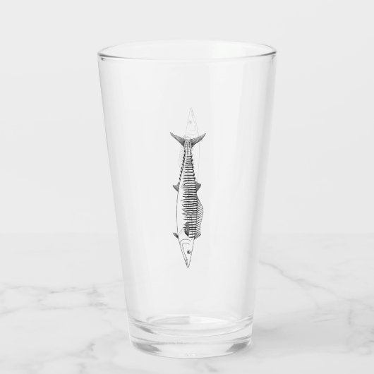 Wahoo -沖合いの魚釣り タンブラーグラス (裏面)